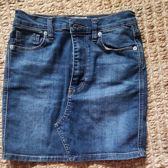 Free People Denim Mini Skirt - Picture 1 of 3